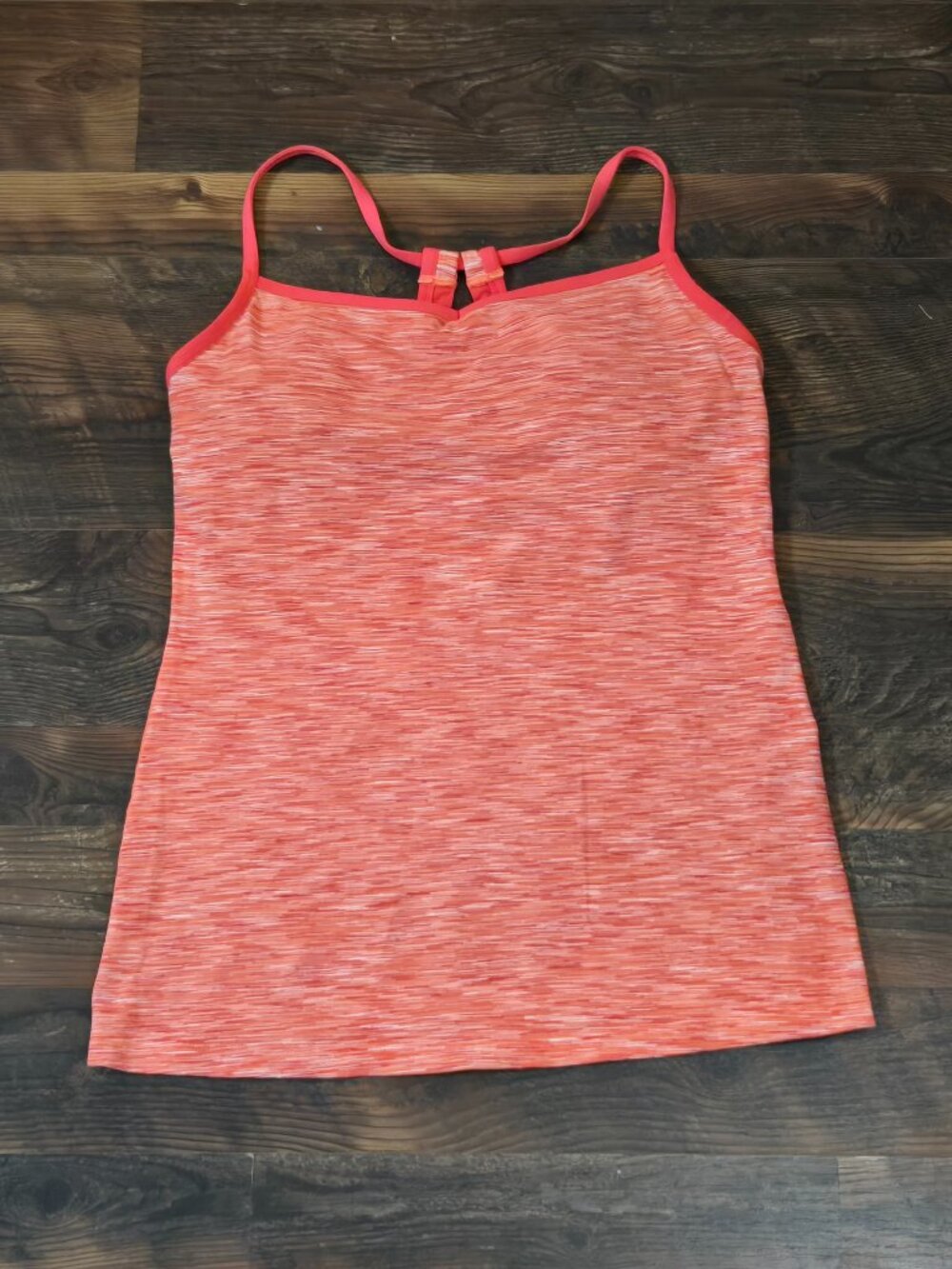 Lucy Orange Space Dye Spaghetti Strap Camisole Tank Top Large
